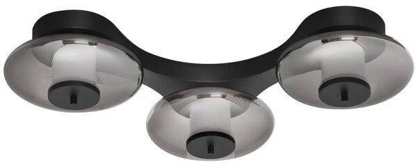 Nova Luce Kouřově šedé skleněné stropní LED světlo Ballet 76 cm