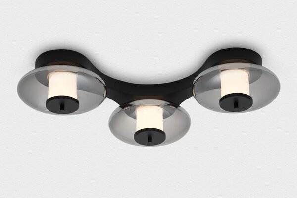 Nova Luce Kouřově šedé skleněné stropní LED světlo Ballet 76 cm