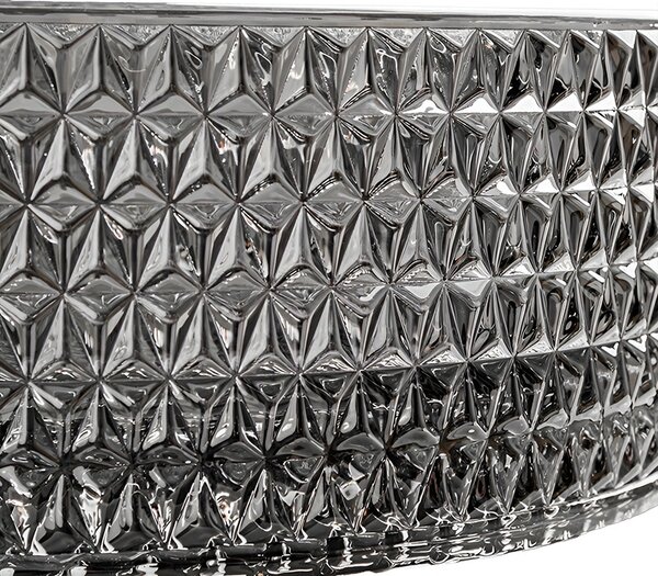 BPS-koupelny Skleněné umyvadlo na desku HYD-BRT1-BL-PL-360 36x12 cm, platina lesk
