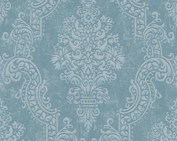 A.S. Création | Vliesová tapeta na zeď Pure Elegance | 0,53 x 10,05 m | tyrkysová, vining ivy, modrá, zelená