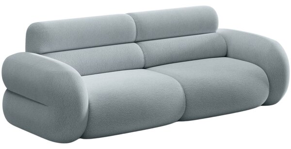 Micadoni Světle modrá bouclé trojmístná pohovka Neo 220 cm