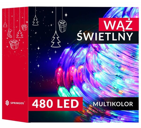 LED světelná hadice - 20m, 480LED, 8 funkcí, paměť, IP44, multicolor