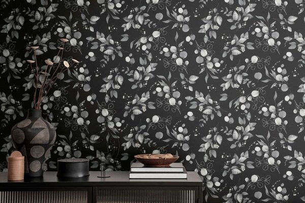 A.S. Création | Vliesová tapeta na zeď Pure Elegance | 0,53 x 10,05 m | černá, šedá, metalická