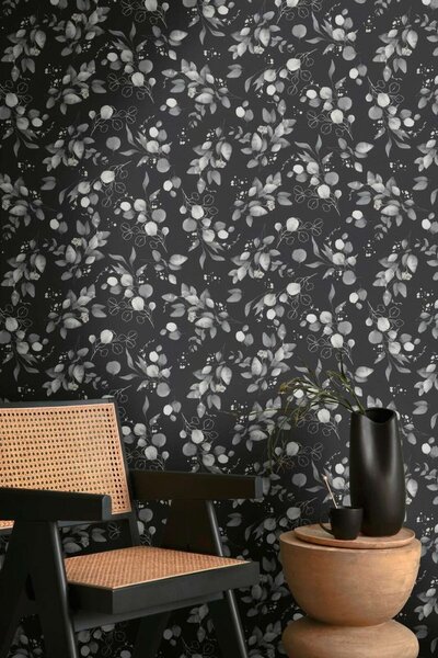 A.S. Création | Vliesová tapeta na zeď Pure Elegance | 0,53 x 10,05 m | černá, šedá, metalická