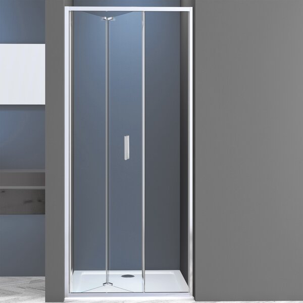 Novoterm Zalamovací sprchové dveře NV-Solid DH CHR 80, chrom/transparent - bez vaničky