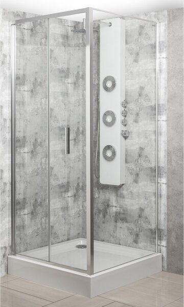 Novoterm Zalamovací sprchové dveře NV-Solid DH CHR 80, chrom/transparent - bez vaničky