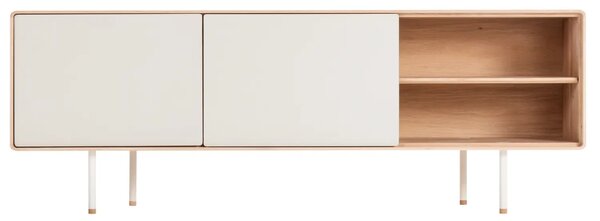 Gazzda Bílá dubová komoda Fina 180 x 45 cm