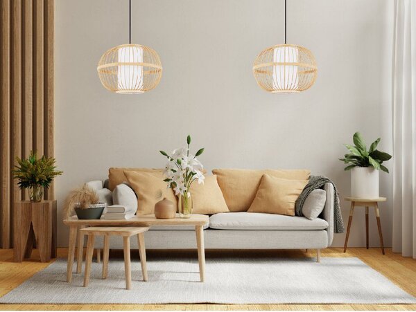 Toolight Natural, závěsné stropní svítidlo 1xE27 APP1631-1CP, přírodní hnědá, OSW-05104
