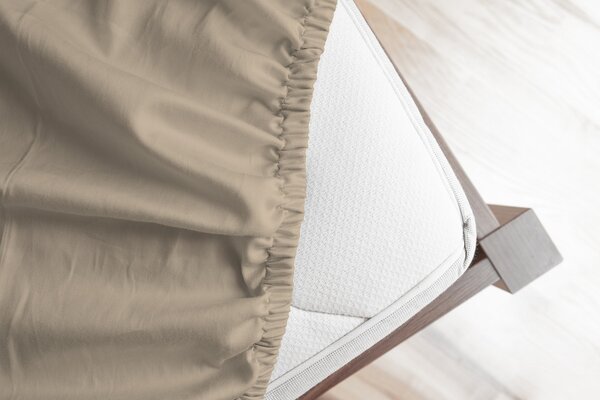 Prostěradlo Světle hnědé Jersey bambus 90-100 x 200-220/50