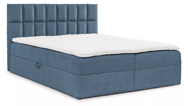 Jednolůžková čalouněná postel 120x220 ALIBINA - modrá + topper