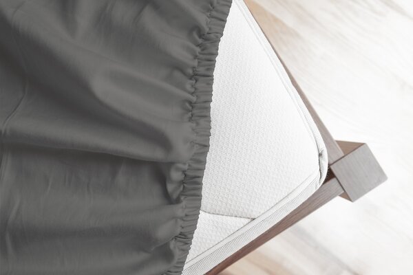 Prostěradlo Středně šedé Jersey bambus 90-100 x 200-220/50