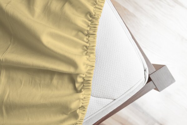 Prostěradlo Pískové Jersey interlock 90-100 x 200-220/35