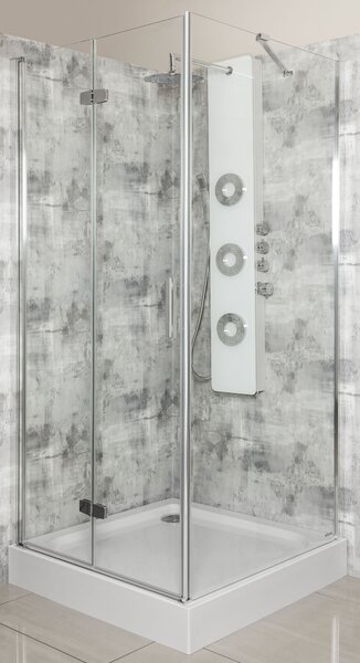 Novoterm Zalamovací otočné sprchové dveře NV-Style DR CHR 80, chrom/transparent - bez vaničky