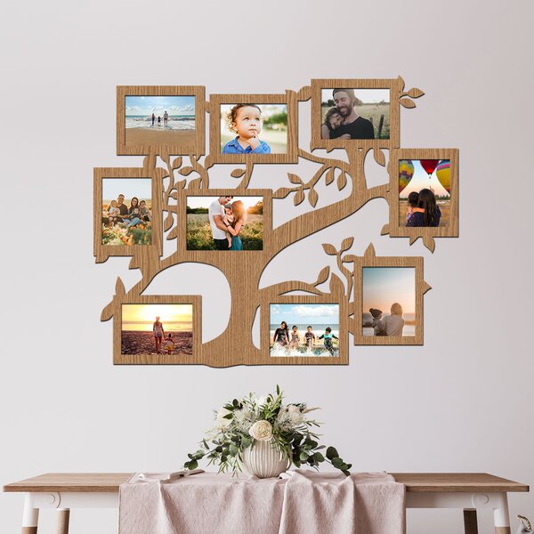 Dřevo života | Fotorámeček na zeď FAMILY Zvolte barvu dekoru: Dub Sonoma | Rozměry (cm)rámečku: 65x51