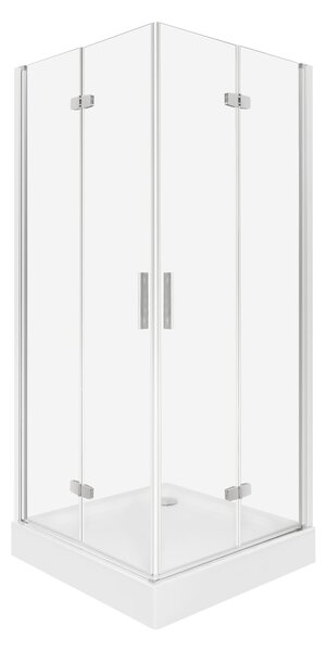 Novoterm Zalamovací otočné sprchové dveře NV-Style DR CHR 80, chrom/transparent - bez vaničky