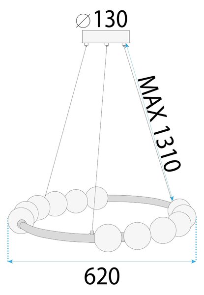 Toolight Toolight, LED stropní svítidlo APP1553-CP, zlatá lesklá-bílá, OSW-05661