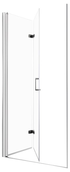 Novoterm Zalamovací otočné sprchové dveře NV-Style DR CHR 80, chrom/transparent - bez vaničky