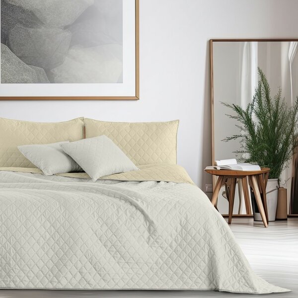 DecoKing Přehoz na postel Axel béžová/bílá, 170 x 210 cm
