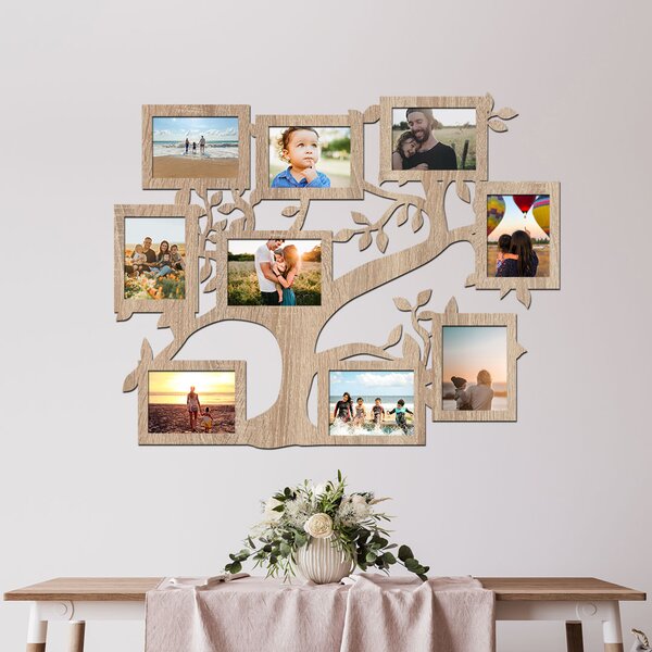 Dřevo života | Fotorámeček na zeď FAMILY Zvolte barvu dekoru: Dub Sonoma | Rozměry (cm)rámečku: 65x51