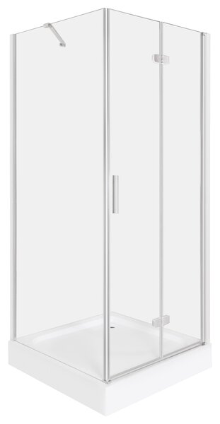 Novoterm Zalamovací otočné sprchové dveře NV-Style DR CHR 80, chrom/transparent - bez vaničky