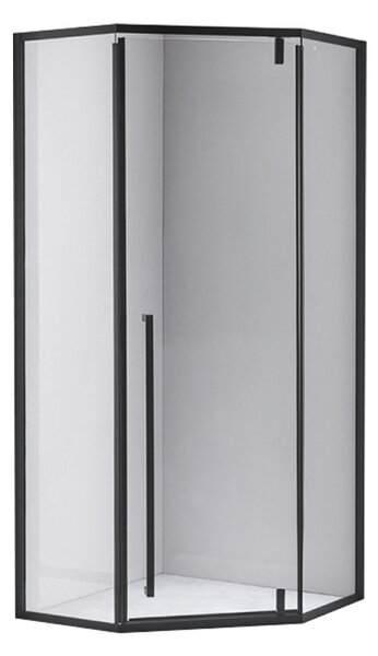 BPS-koupelny Pětiúhelníkový sprchový kout HYD-PK07C 100x100 černá/transparent - bez vaničky