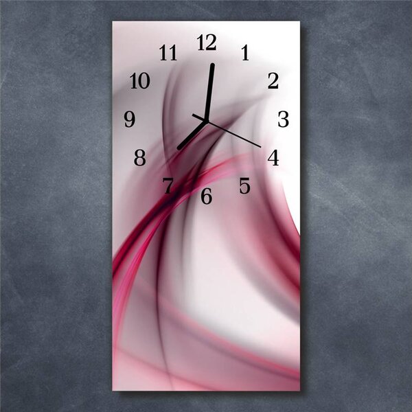 Nástěnné hodiny obrazové na skle - Design růžový II