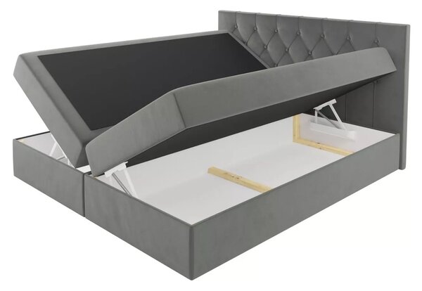 Postel boxspring TIBOR - 120x220, černá + topper ZDARMA
