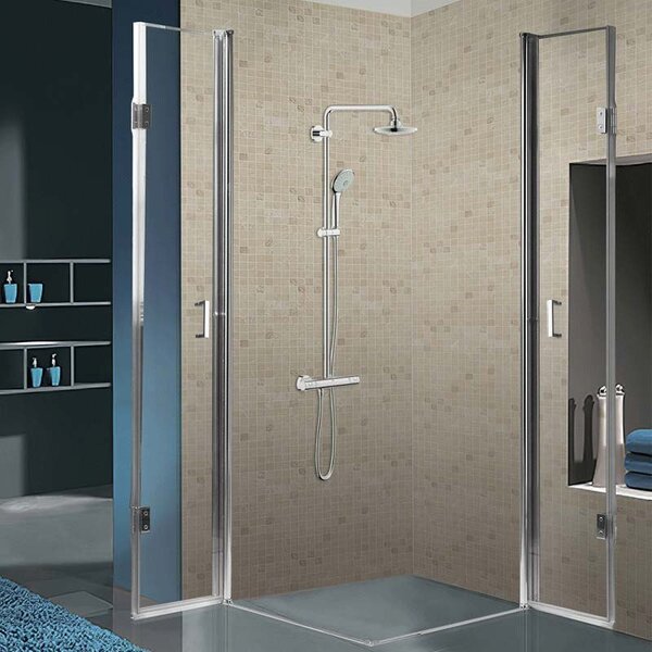 BPS-koupelny Čtvercový sprchový kout HYD-SK1290B 90x90 chrom/transparent + vanička HYD-SSV-ST02B černá