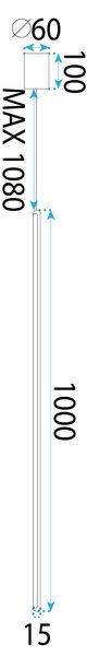Toolight Toolight, LED stropní svítidlo 100cm, 18W, APP1449-C, černá matná, OSW-04186