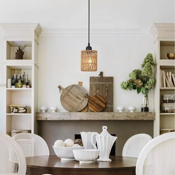 Toolight Boho, závěsné stropní svítidlo 1xE27 APP1622-1CP, hnědá-černá, OSW-05681