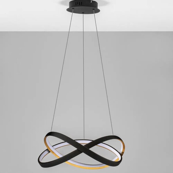 Nova Luce Černé kovové závěsné LED světlo Odrey 50 cm