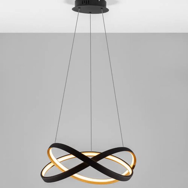 Nova Luce Černé kovové závěsné LED světlo Odrey 50 cm