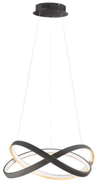 Nova Luce Černé kovové závěsné LED světlo Odrey 50 cm