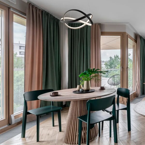 Nova Luce Černé kovové závěsné LED světlo Odrey 50 cm