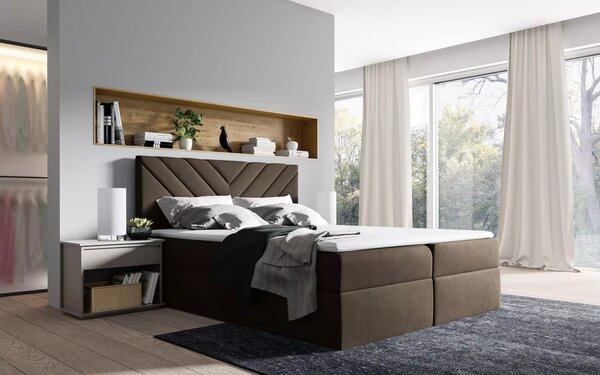 Kontinentální postel IVANA 6 - 120x220, hnědá + topper ZDARMA