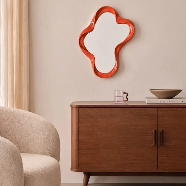 Jotex Oranžové nástěnné zrcadlo FLOATING 62 x 46 cm