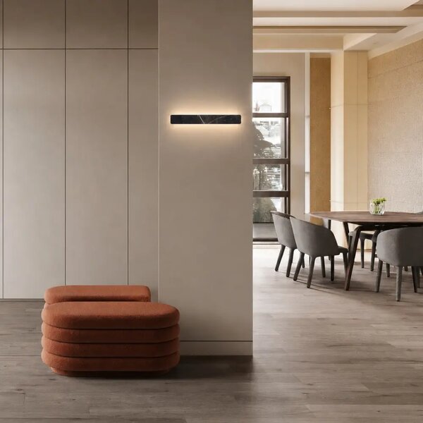 Nova Luce Černé mramorové nástěnné LED světlo Alyssa 60 cm