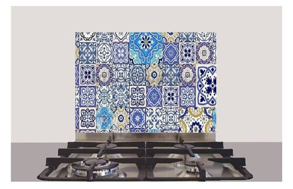 Samolepící dekorace za sporák nehořlavá - Azulejos modrý