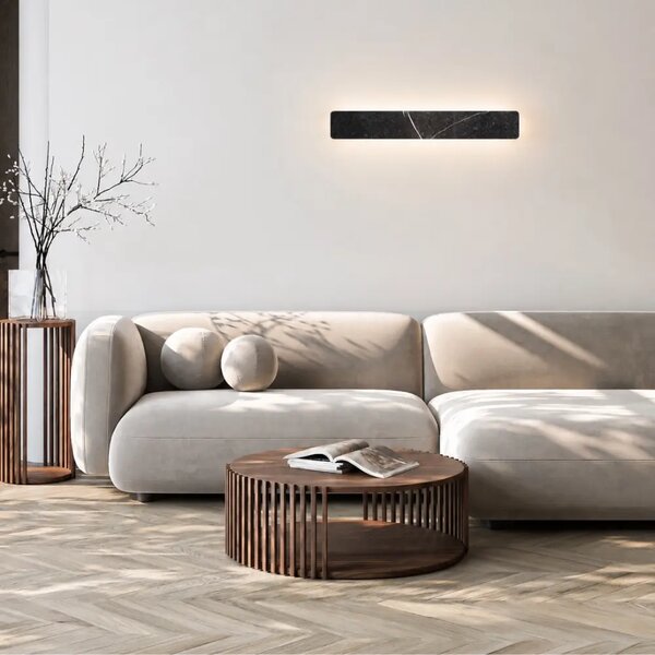 Nova Luce Černé mramorové nástěnné LED světlo Alyssa 60 cm