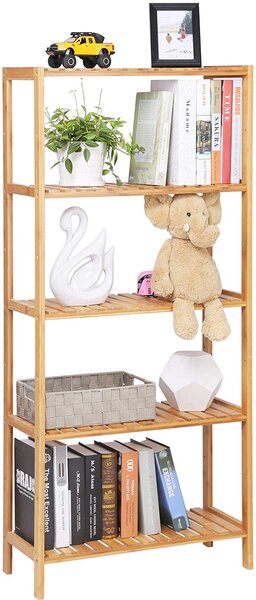 SONGMICS Bambusový regál 5 polic přírodní 60x130 cm