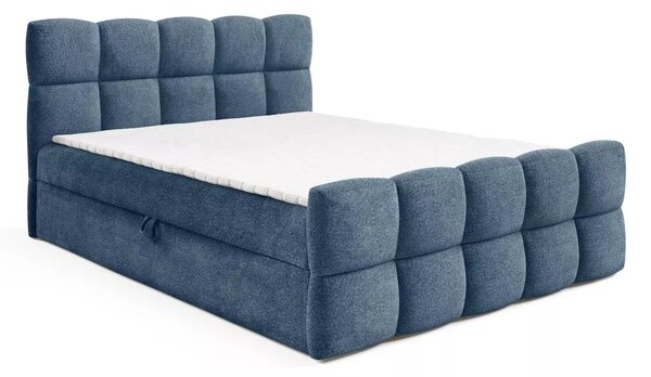 Kontinentální postel 120x220 ISEMBARD - modrá + topper
