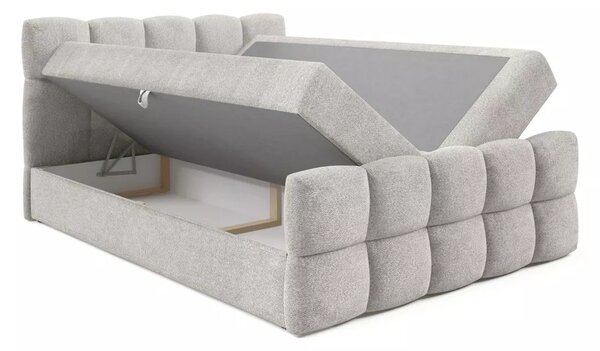 Kontinentální postel 120x220 ISEMBARD - černá + topper