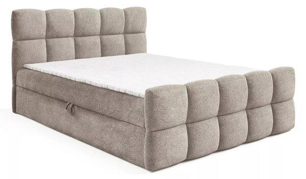 Kontinentální postel 120x220 ISEMBARD - šedá + topper