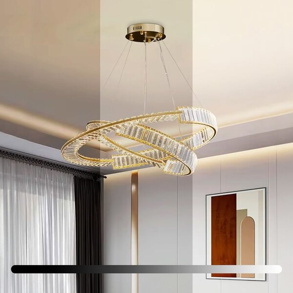 Toolight Toolight, LED křišťálové stropní svítidlo APP1524-CP60/80, zlatá, OSW-06972