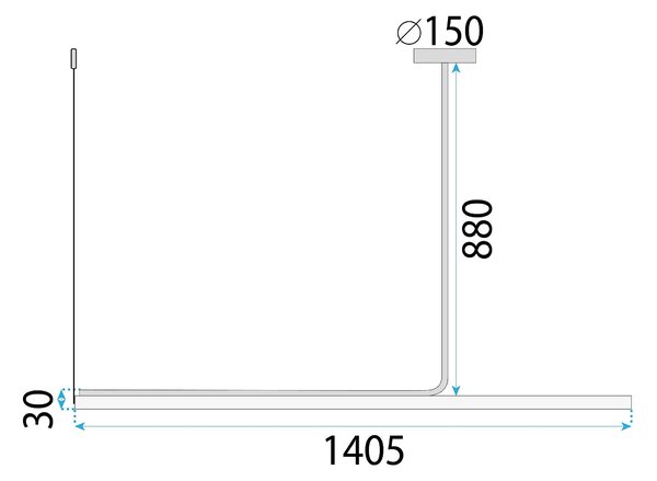Toolight Toolight, LED stropní svítidlo 140cm, 14W, APP1660-CP, černá, OSW-06994