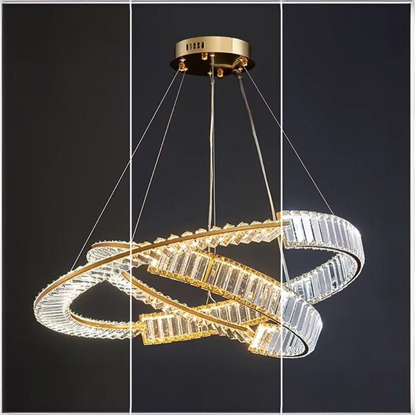 Toolight Toolight, LED křišťálové stropní svítidlo APP1524-CP60/80, zlatá, OSW-06972