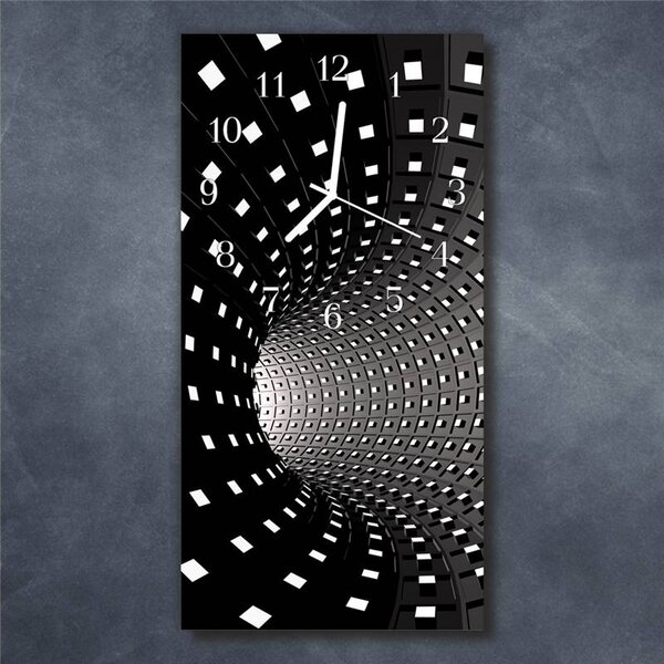 Nástěnné hodiny obrazové na skle - Design černobílý