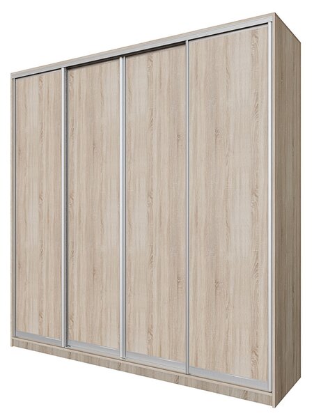 Skříň s posuvnými dveřmi Komforto 4 DTD 240x240x60 cm Světlý dub sonoma AL