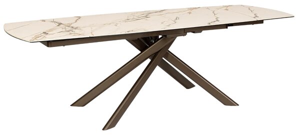 Bizzotto Hnědý zahradní rozkládací stůl Joakim 160/240 x 90 cm s keramickou deskou