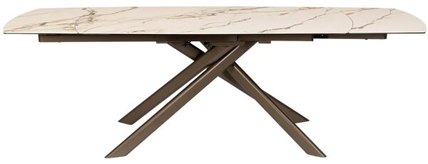 Bizzotto Hnědý zahradní rozkládací stůl Joakim 160/240 x 90 cm s keramickou deskou